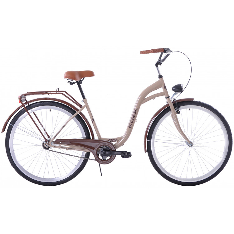 Mestský bicykel 28" Kozbike K29 1 prevodový Béžovo hnedý